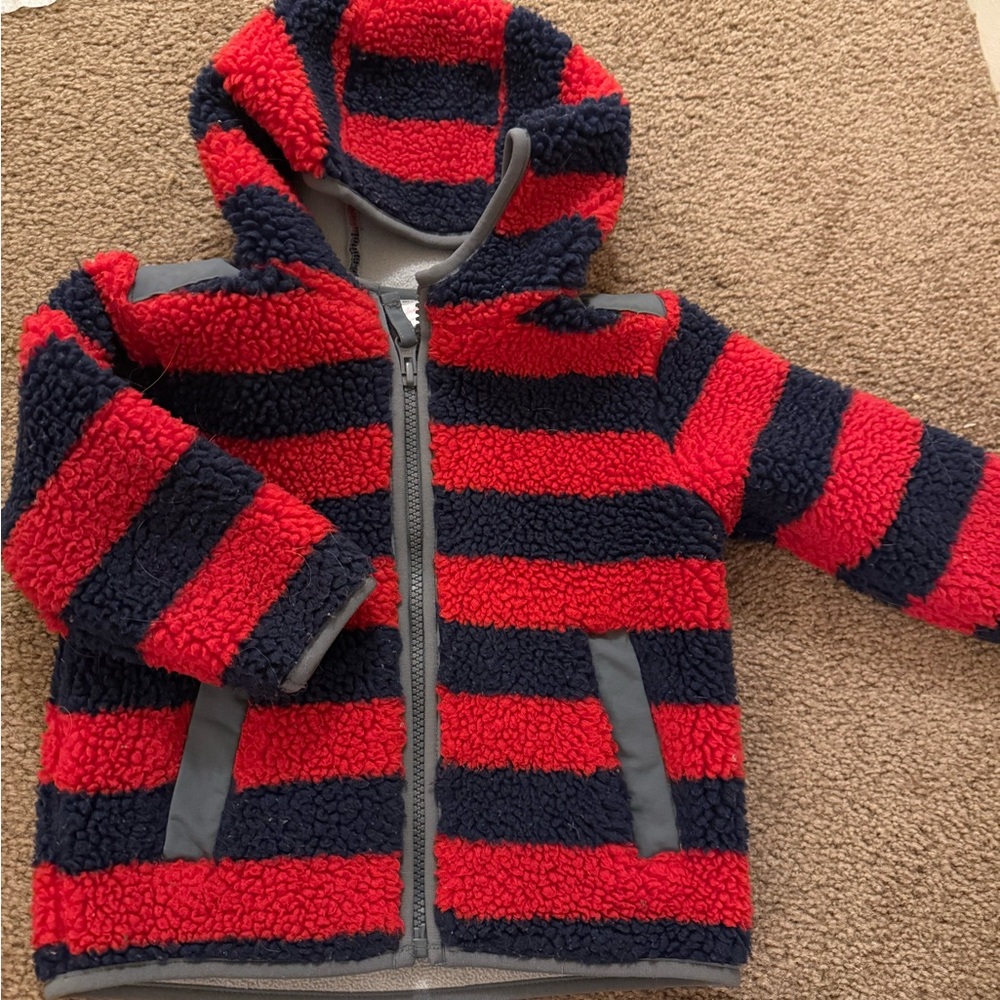 Hanna Andersson Red and Black Fleece Jacket